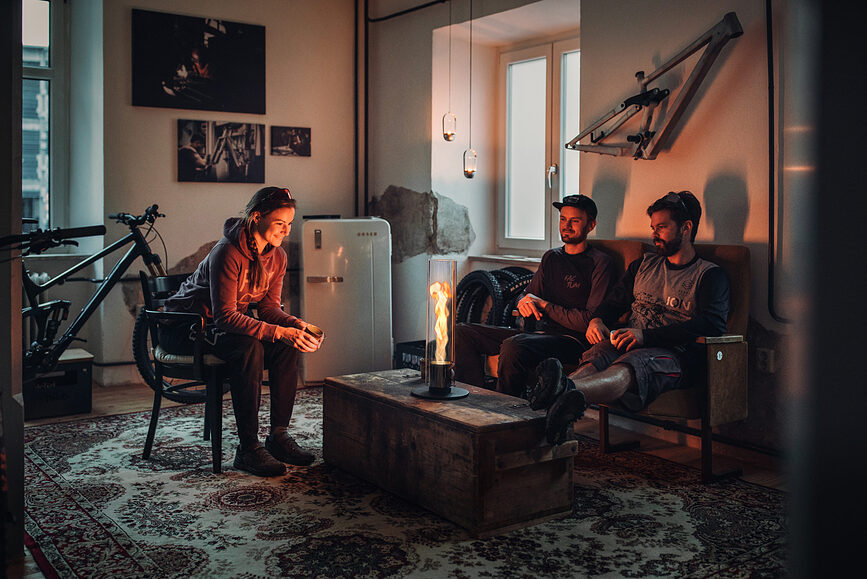 Spin Lampion s podstavkom, velik, srebrn