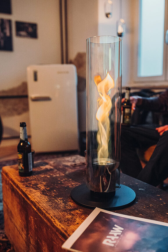 Spin Lanterne avec base, grande, argentée