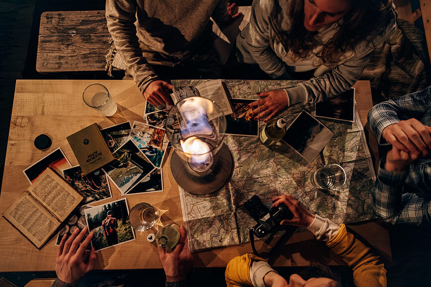 Spin Lanterne avec base, grande, argentée