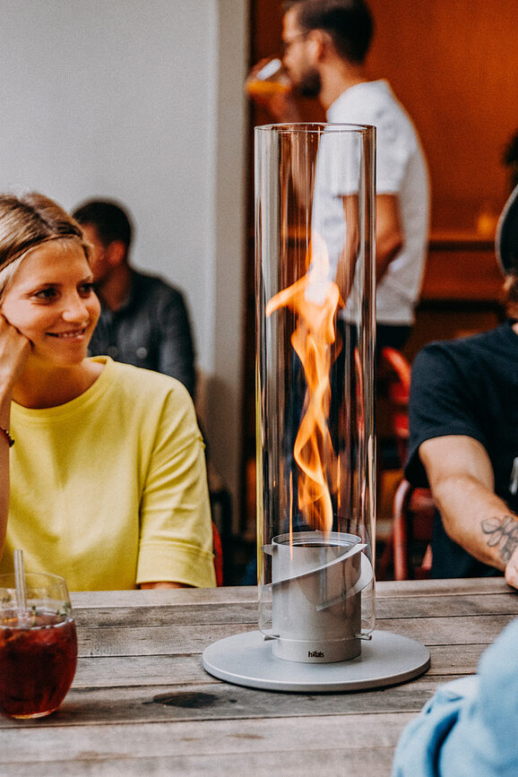 Spin Φανάρι, μεγάλο, ασημένιο, με βάση