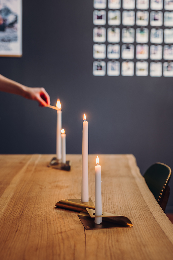 Square Bougeoirs argentés, Lot de 4