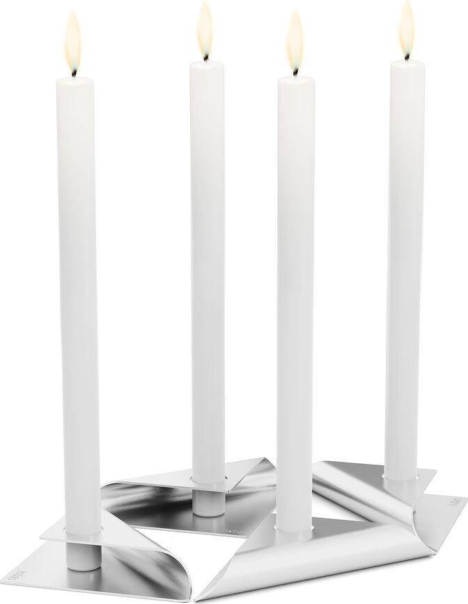 Square Bougeoirs argentés, Lot de 4