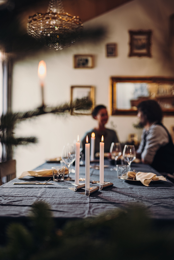 Square Svečniki, črni, 4 kosi