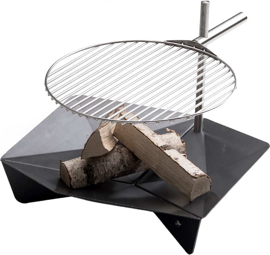 Triple Brasero avec grille, 120 cm, Set 3 pièces