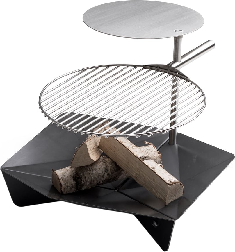 Triple Εστία Φωτιάς με σχάρα και τραπεζάκι, 120 cm, Σετ 3 τεμαχίων