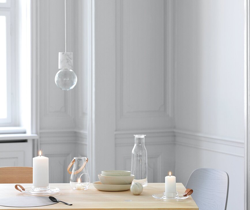 Design with Light Chamber Bougeoir pour bougie fine, 15,5 cm