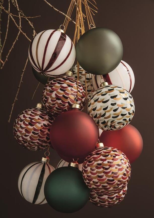 Bola de Navidad Souvenir, 8 cm, con diseño de escamas, roja