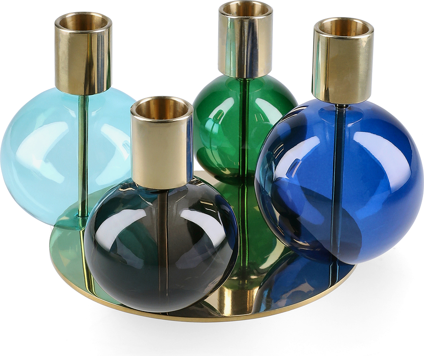 Bubble Chandelier quadruple, pour bougie classique, avec base