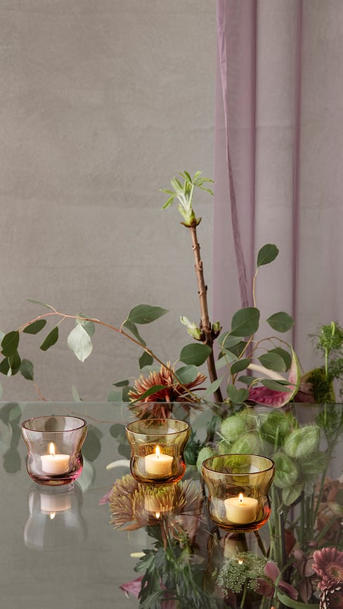 Calabas Svijećnjak za lučice 8,5 cm jantarni