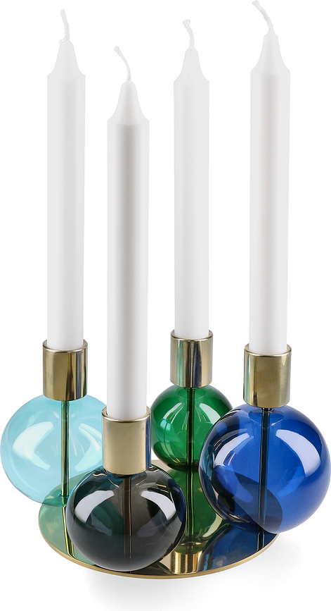 Candelabro cuádruple Bubble, con base, para vela clásica