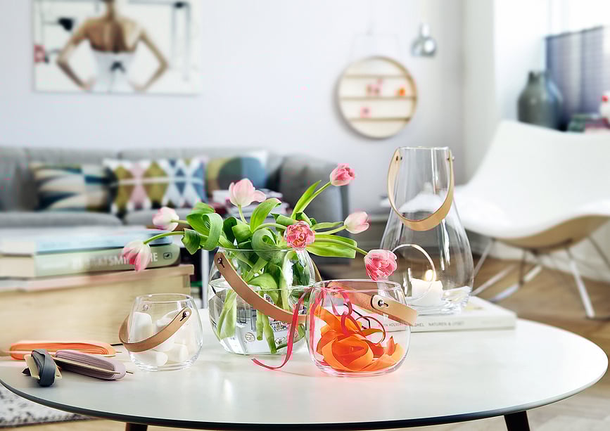 Design with Light Svečnik, transparenten, 24,8 cm