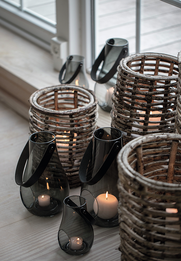 Farol Design With Light, 16 cm, gris