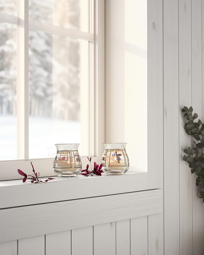 Holmegaard Christmas 2024 Photophores pour bougies chauffe-plat, Lot de 2