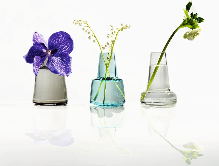 Jarrón Flora, transparente, 12 cm