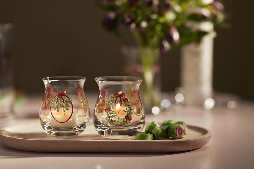 Portavelas para velas de té Holmegaard Christmas 2025, 2 unidades