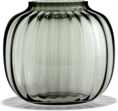 Holmegaard Primula, ribbed, mold blown, smoky topaz glass. Design by Jacob top Bang