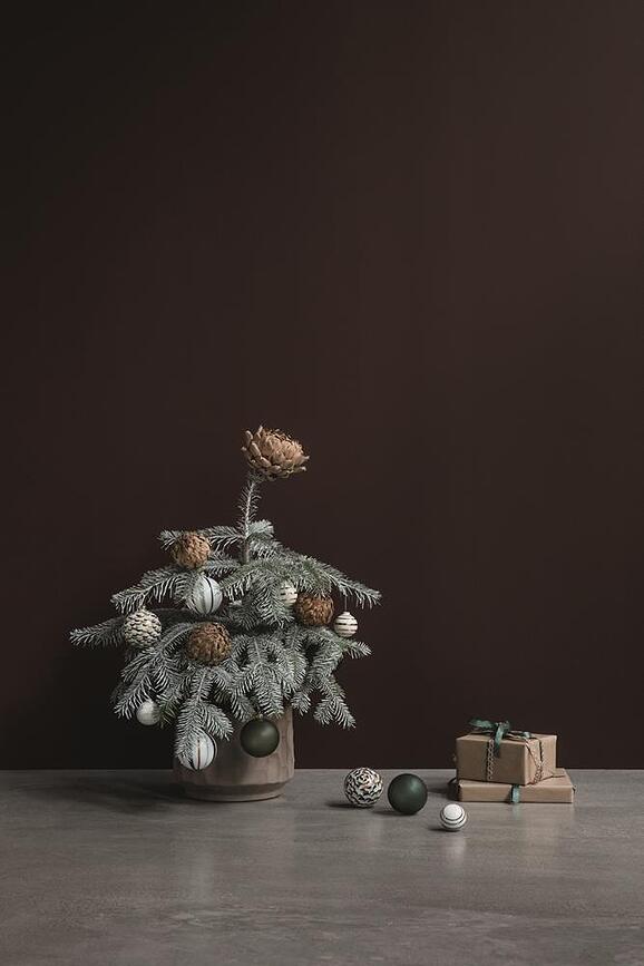 Souvenir Boule de Noël à écailles, 8 cm, rouge