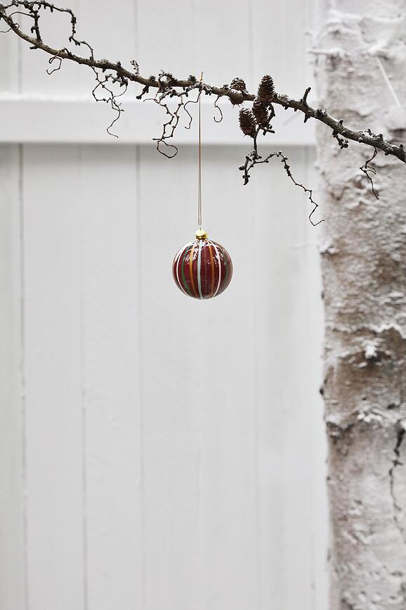 Souvenir Boule de Noël à écailles, 8 cm, rouge