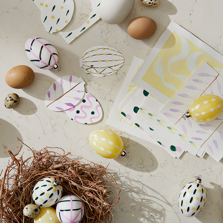 Souvenir Easter Dekoracija viseča, 7,5 cm, vijolično-zelena