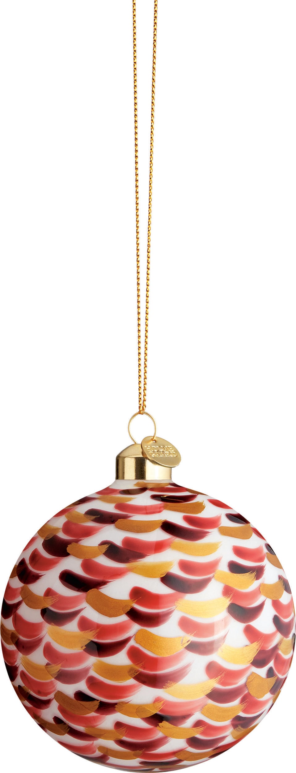 Souvenir Weihnachtskugel 8 cm mit Schuppen rot