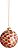 Souvenir Weihnachtskugel 8 cm mit Schuppen rot