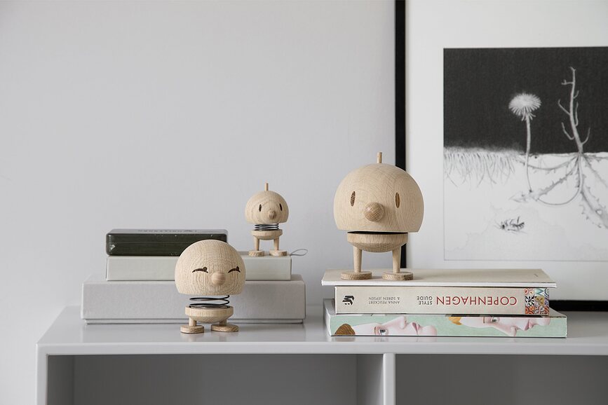 Classic Bumble S Figurine, en chêne brut