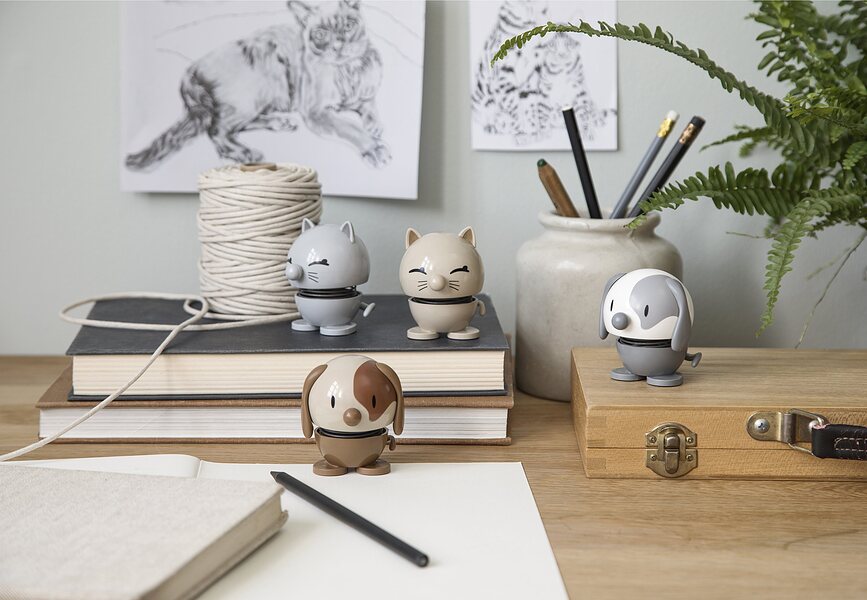 Figura Hoptimist Animal Gato, color latte