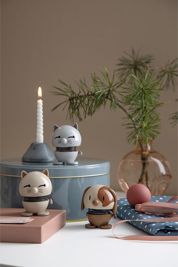 Figura Hoptimist Animal Gato, color latte