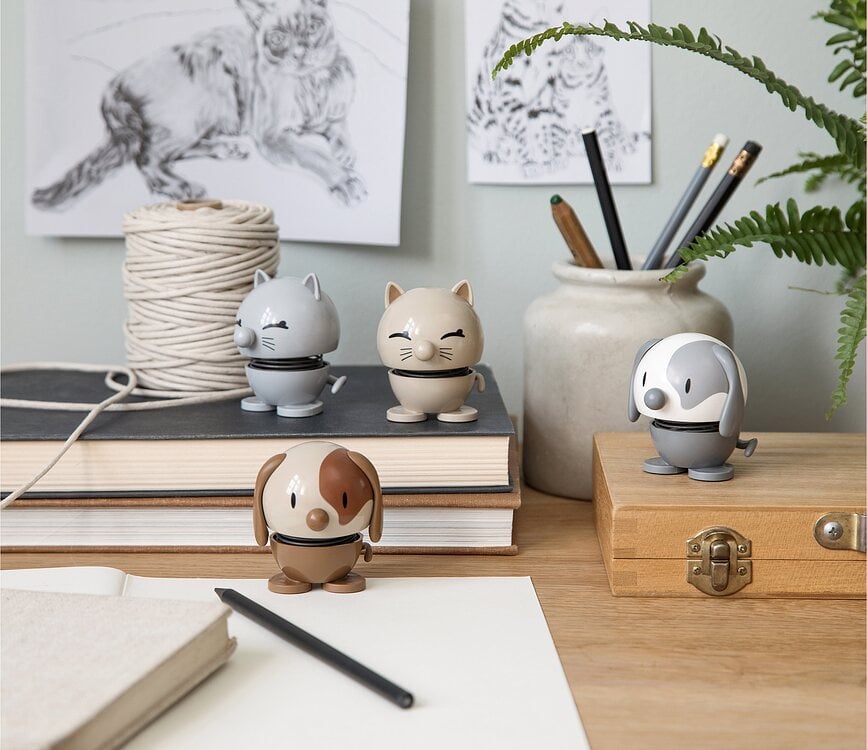 Figura Hoptimist Animal Gato, color latte