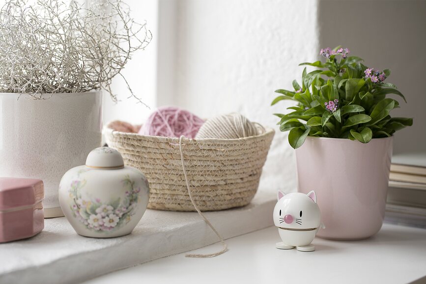 Figura Hoptimist Animal Gato, color latte