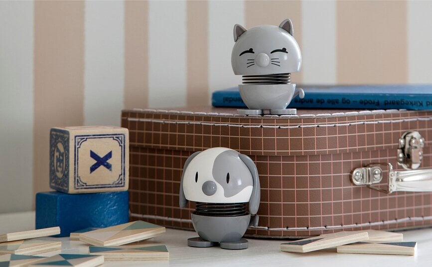 Figura Hoptimist Animal Gato, color latte