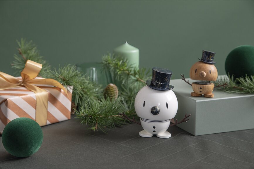 Figura Muñeco de nieve Xmass, talla S, blanco y azul