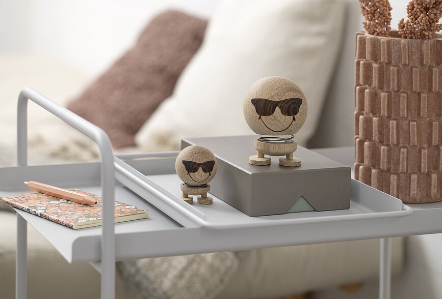 Figura de madera de roble Smiley Cool S