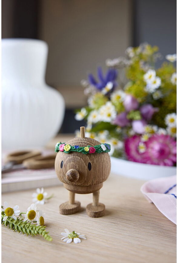 Figurica Flower Bumble S, naravni hrast