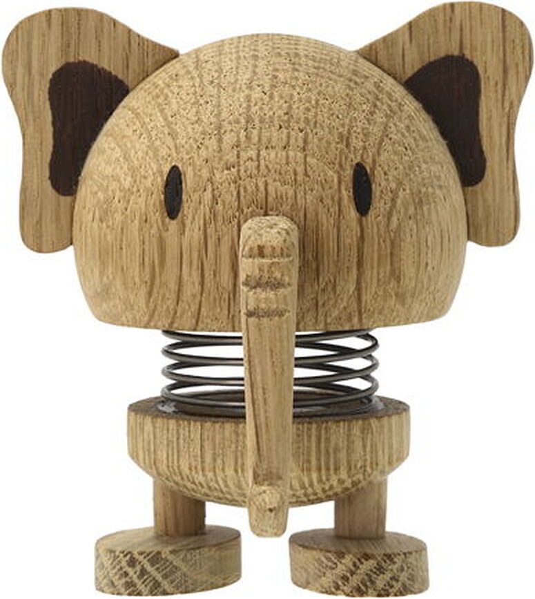 Figurine Hoptimist Animal éléphant, chêne
