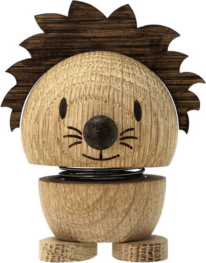 Figurine Hoptimist Animal lion, chêne