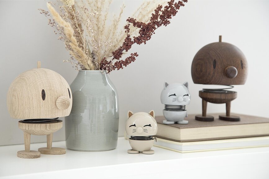 Hoptimist Animal Figurine Chat, blanche