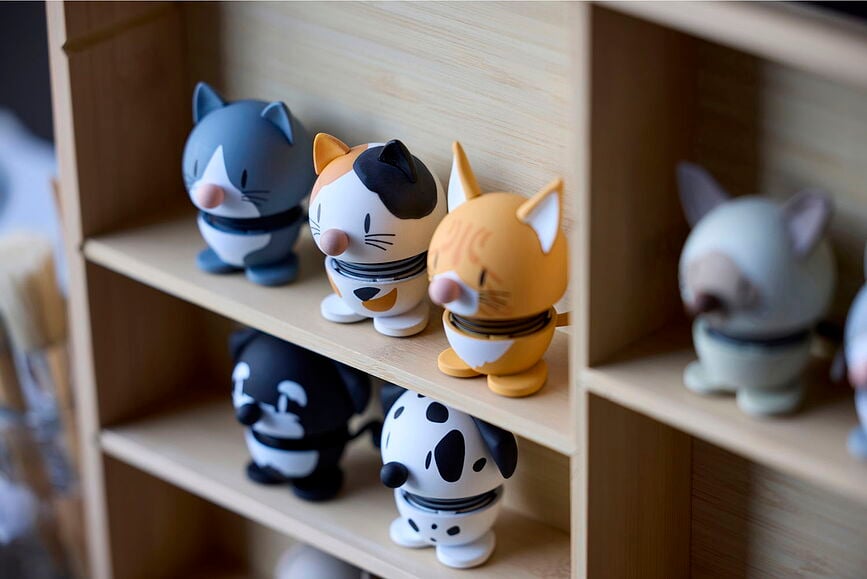 Hoptimist Figurka mačka prugasta XS narančasta