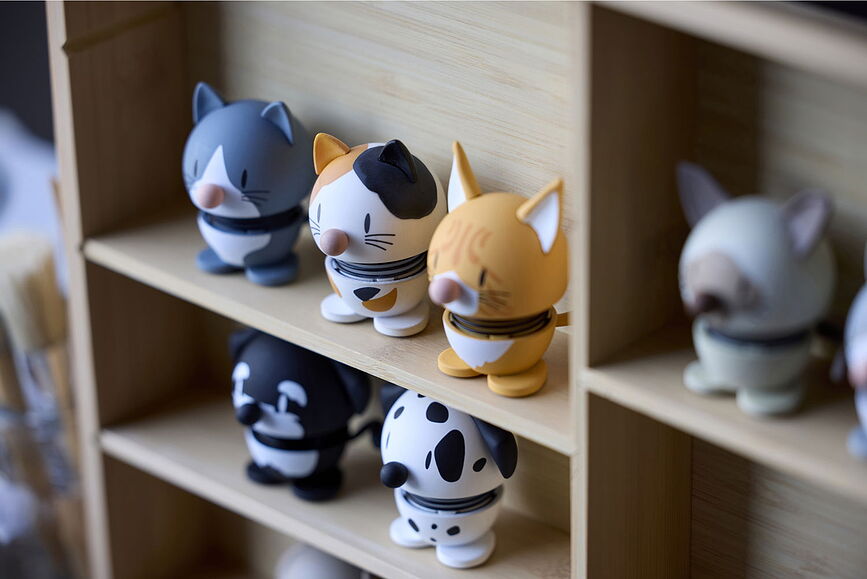 Hoptimist Φιγούρα γάτα calico XS, λευκή