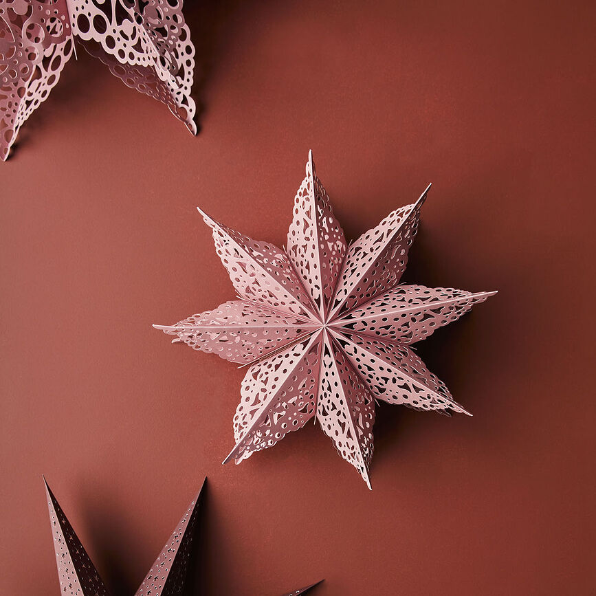 Estrella Decorativa Navideña Clip, 40 cm, rosa empolvado