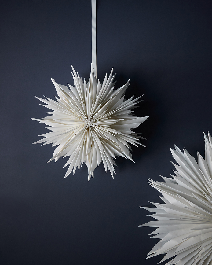 Estrella decorativa navideña HDDust, 22 cm, blanco roto