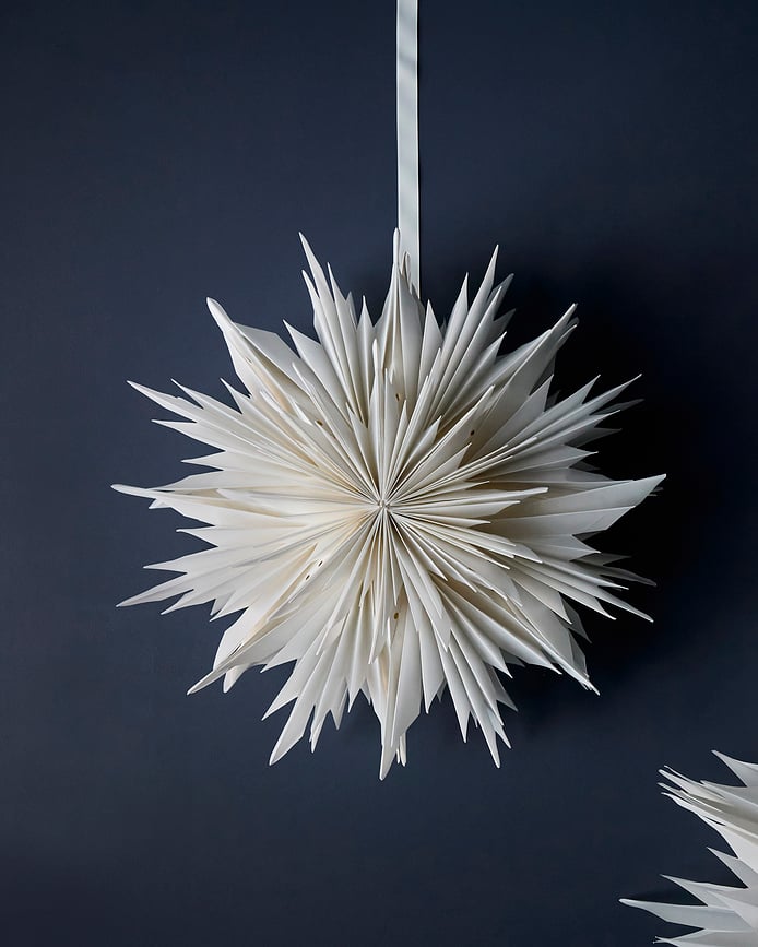 Estrella decorativa navideña HDDust, 22 cm, blanco roto