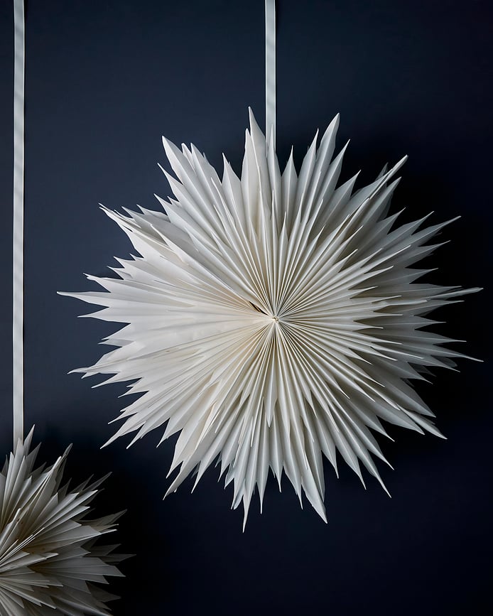 Estrella decorativa navideña HDDust, 22 cm, blanco roto