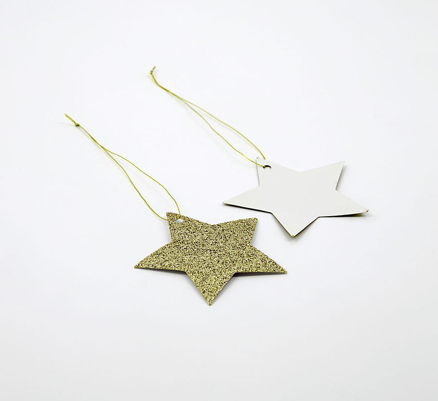 Adornos Decorativos Star, dorados, 12 unidades