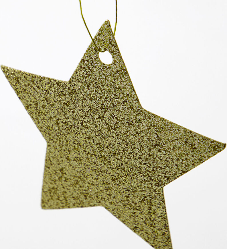 Adornos Decorativos Star, dorados, 12 unidades