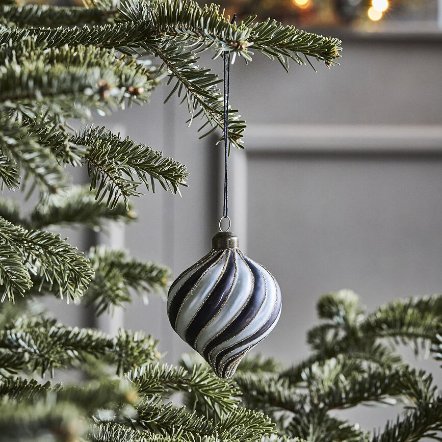 Adornos Navideños Chan, blanco y negro, 4 unidades