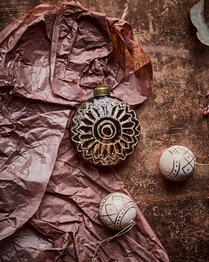 Adornos navideños HDCirculo, verdes oscuros, 4 unidades