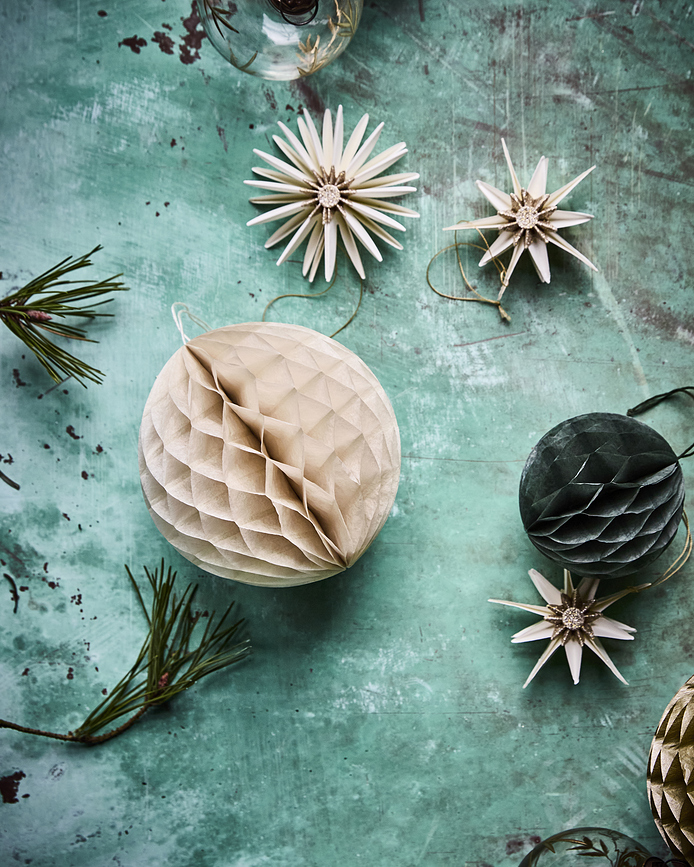 Bolas Navideñas HDOrb, grandes, beige, 3 unidades