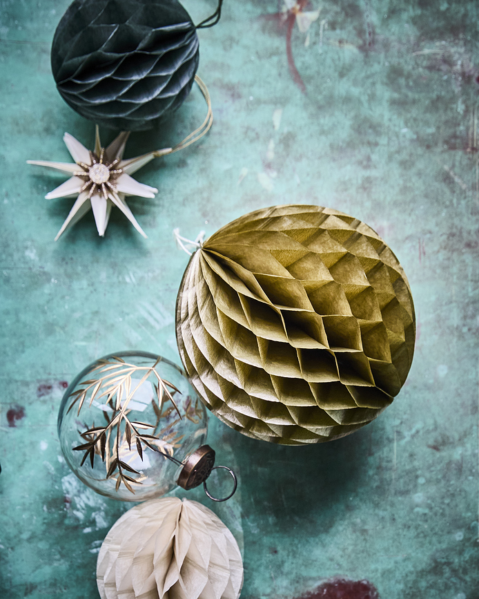 Bolas Navideñas HDOrb, grandes, beige, 3 unidades