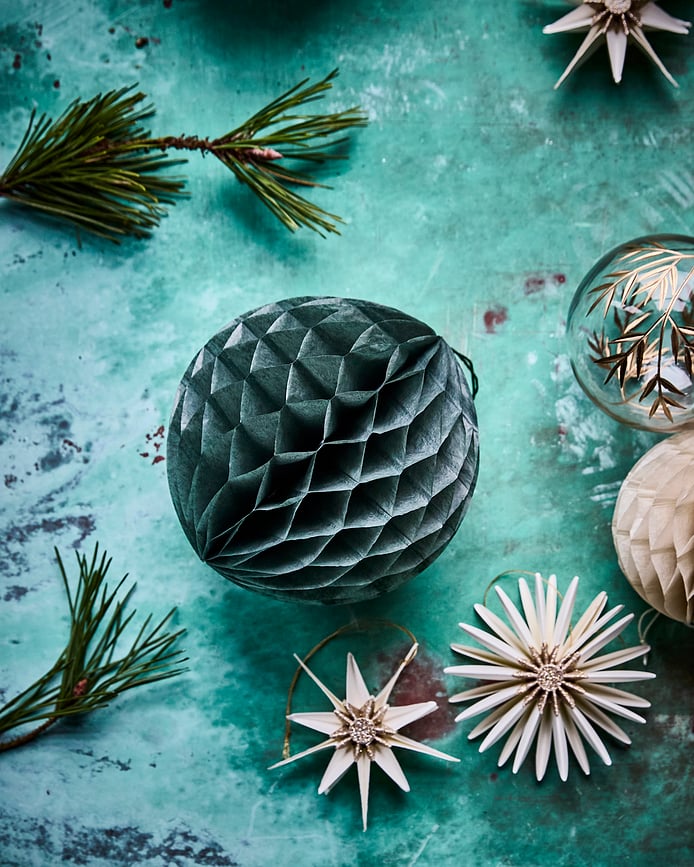 Bolas Navideñas HDOrb, grandes, beige, 3 unidades